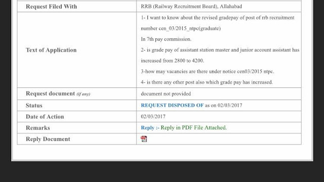 Post Preference Can be changed in RRB NTPC 03/2015 [RTI Reply]