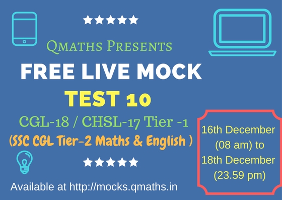 SSC CGL 2017 Tier-2 Free Live Mock Test 10