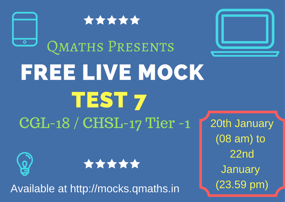 SSC CGL / CHSL Tier-1 Free Live Mock Test 7