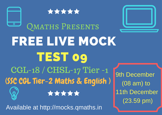 SSC CGL 2017 Tier-2 Free Live Mock Test 09