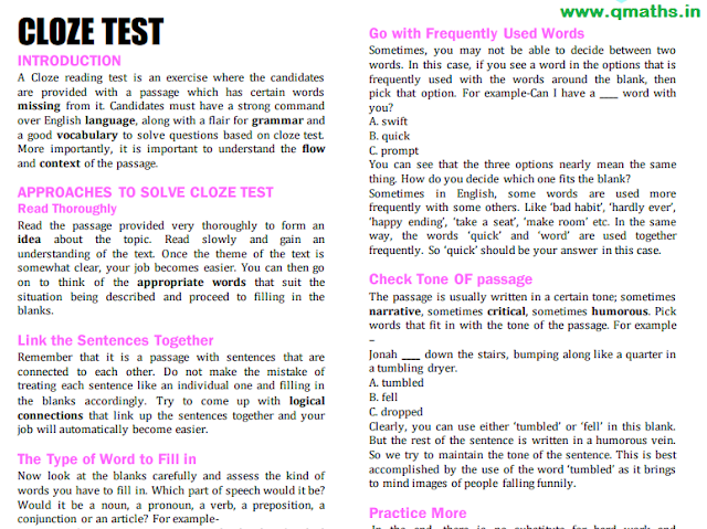1000 Cloze Test Previous Exam Questions with Tricks PDF Download