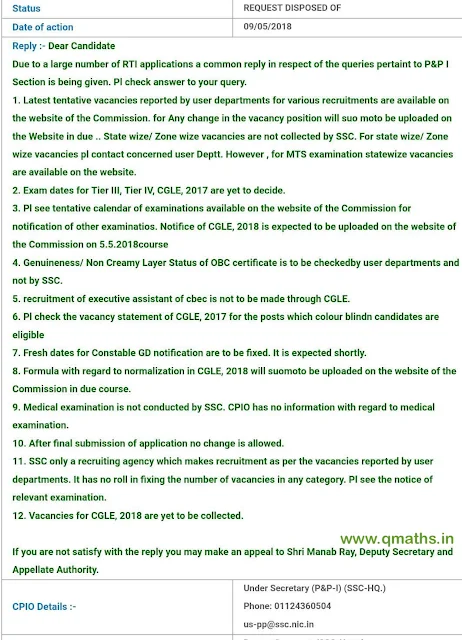 SSC CGL 2018 Normalization Formula will soon be uploaded in SSC website
