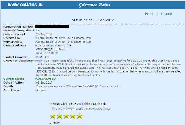 Zone wise Vacancies of ITI and TA (CBDT) in SSC CGL 2016 (05.09.17)