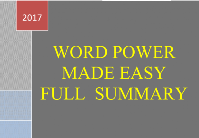 Word Power Made Easy Book Full Summary PDF Download