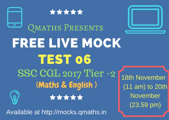 SSC CGL 2017 Tier-2 Free Live Mock Test 06