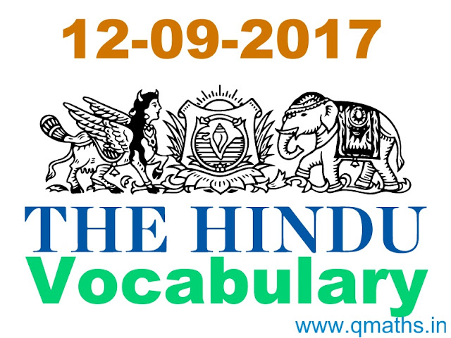 The Hindu Vocabulary with English-Hindi meanings  (12 September 2017)
