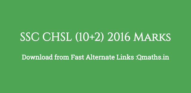 Alternate Links for SSC CHSL (10+2) 2016 Marks PDF Download