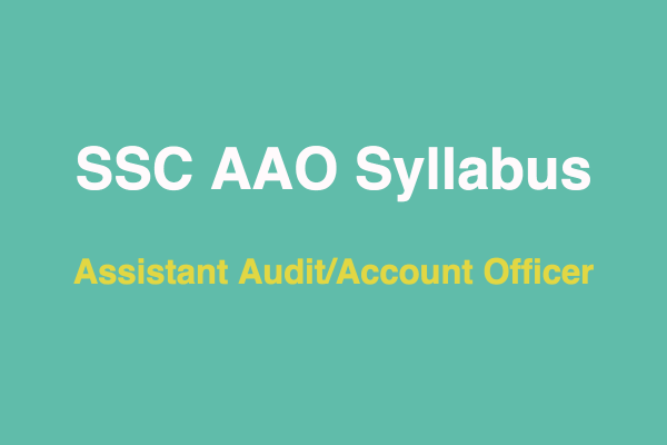 SSC AAO Syllabus (Assistant Audit/Account Officer) Tier-2 PDF