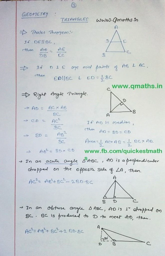 SSC CGL triangles properties