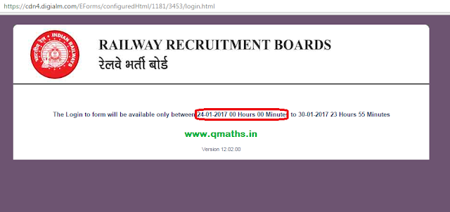 RRB NTPC Mains (Stage-2) Answer keys will be available from 00 hours(24.01.2017) in this link