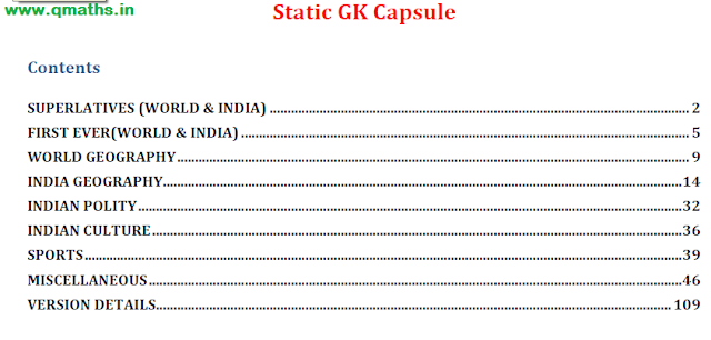 Static General Knowledge (Gk) Capsule for SSC and Bank Exams PDF