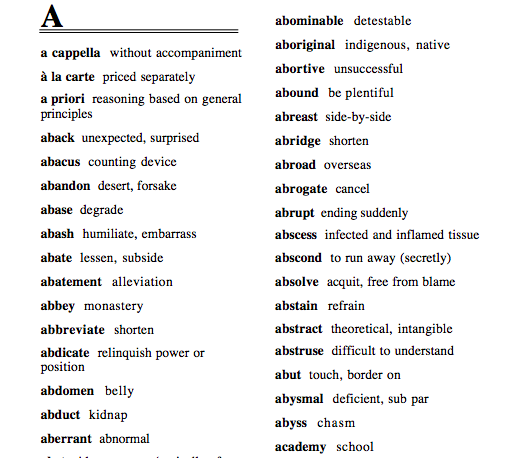 Most Important Vocabulary for SSC CGL 2017 Mains (Questions were asked from this PDF)