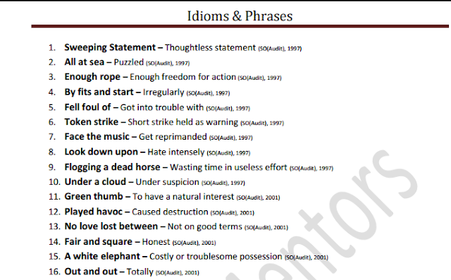Compilation of Idioms and Phrases Asked in SSC Exams from 1997 Till Date PDF Download