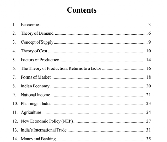 Short Notes on Economics for SSC CGL AAO Paper in PDF