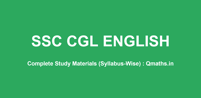 SSC CGL English Syllabus Wise Study Materials