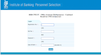 IBPS RRB CWE IV 2015 final result