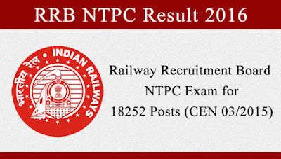 RRB NTPC Result 2016 03/2015 Declared, (All Zones)