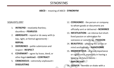 Compilation of all Synonyms asked in SSC from 1997 till date in pdf