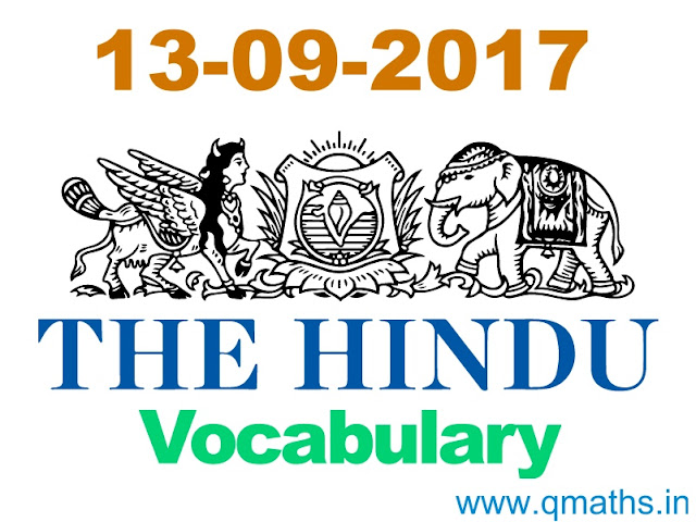 The Hindu Vocabulary with English-Hindi meanings  (13-09-2017)