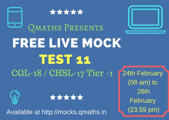 SSC CGL CHSL 2017-2018 Tier-1 Free Live Mock Test 11
