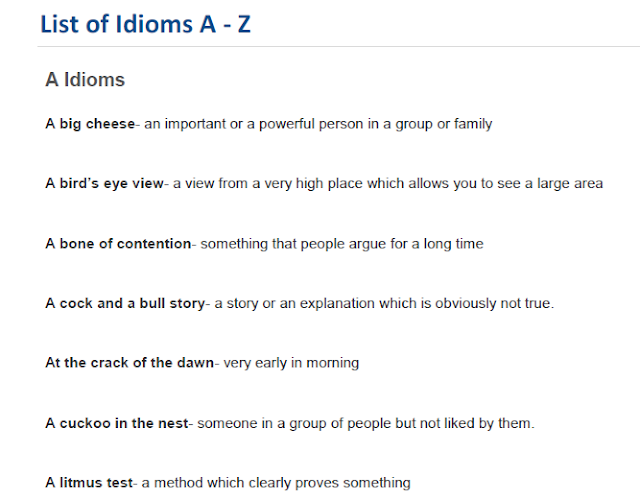 English idioms from A to Z for SSC and Bank Exams PDF Download