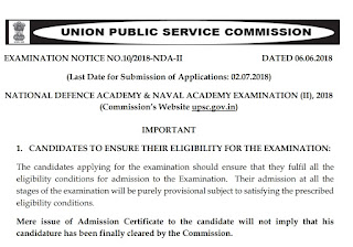 UPSC NDA II 2018 Official Notification PDF Download