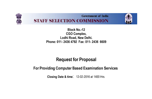 SSC Online Examination Tender PDF Download (2016)