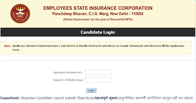 ESIC Steno-UDC-MTS 2016 Answer keys Download