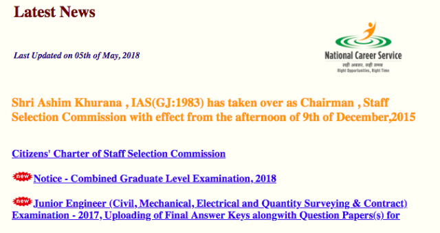 SSC CGL 2018 Notification (Official) PDF Download