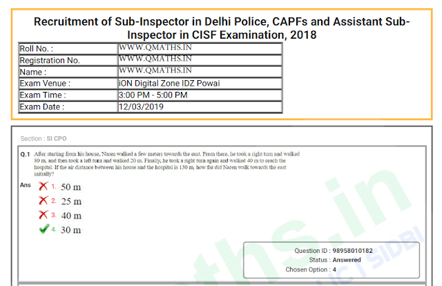 SSC CPO 2018 Question Paper with Answer Keys PDF Download (11 Sets)